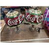 Image 1 : Pair coca-cola table lamps Tiffany style leaded glass