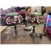 Image 2 : Pair coca-cola table lamps Tiffany style leaded glass