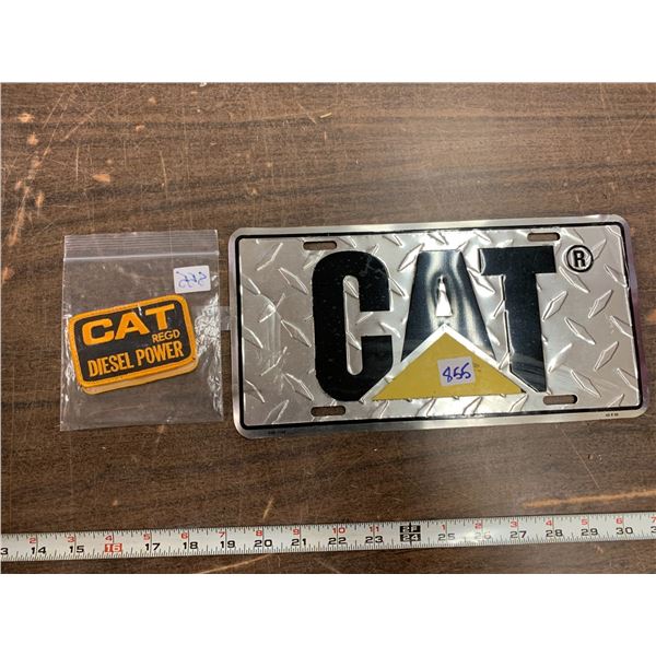 Caterpillat license plate covers & 2 CAT sew on patch crests