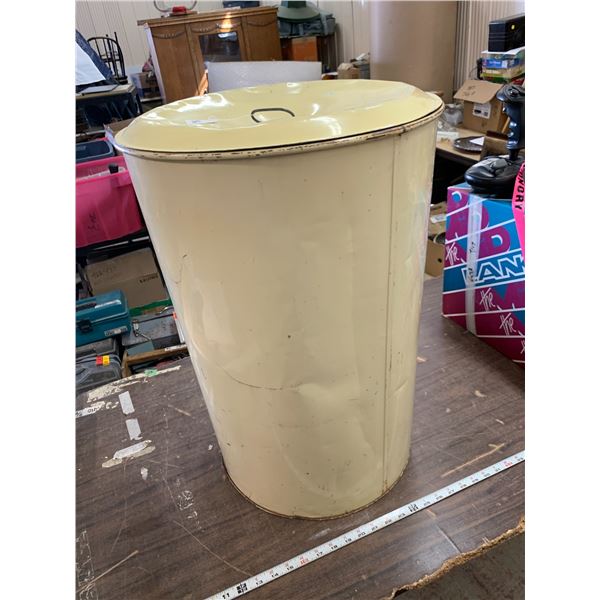 1940's large tin flour bin