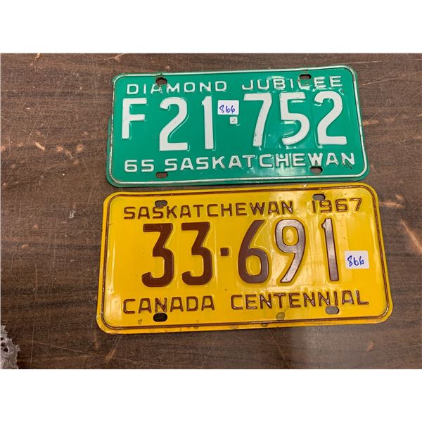 1965-1967 Sask License plates