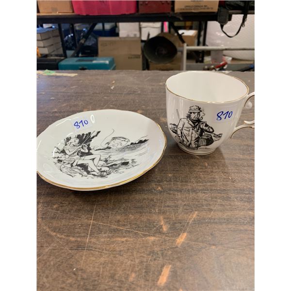Royal Albert "glass widow" fishing cup & saucer