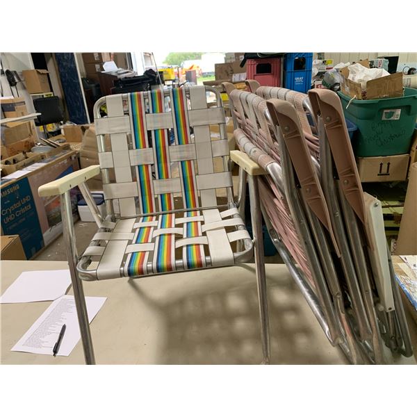 4 vintage aluminum folding chairs