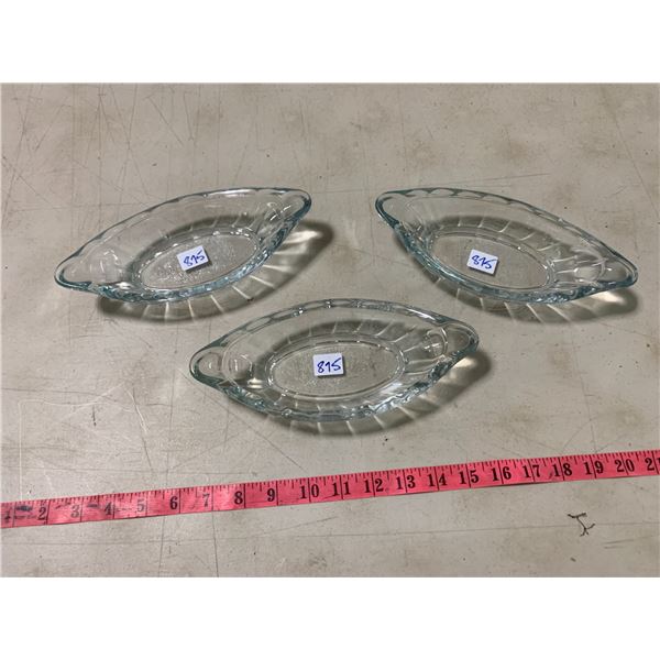 set of 5 Dominion glass banana split dishes