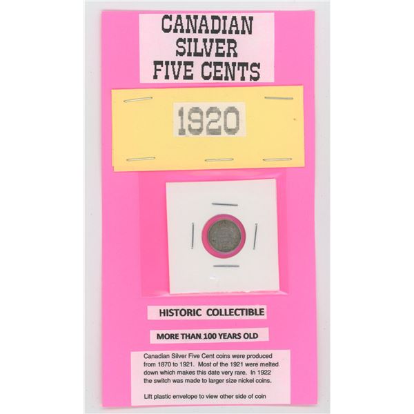 Silver Five Cents 1920