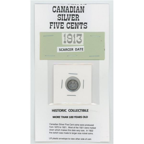 Silver Five Cents 1913