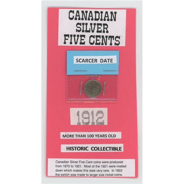 Silver Five Cents 1912