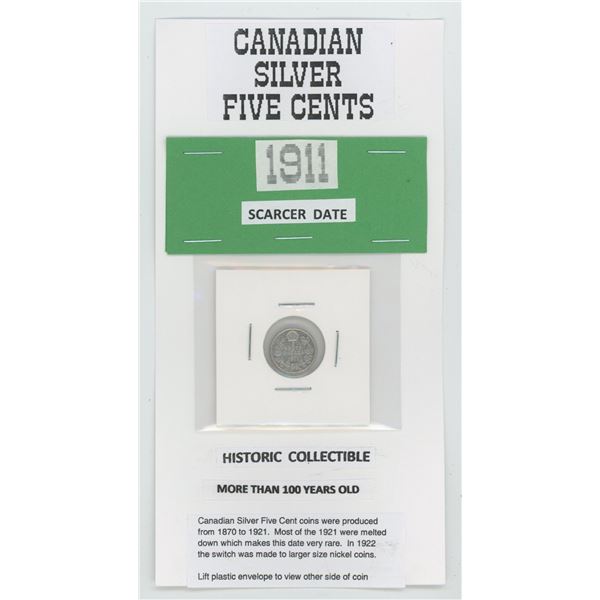 Silver Five Cents 1911