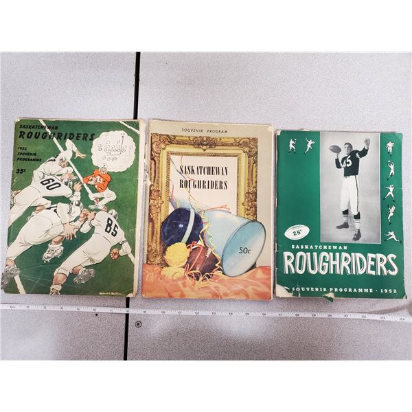 3 ROUGHRIDERS SOUVENIR PROGRAMMES 1952, 1953, 1955