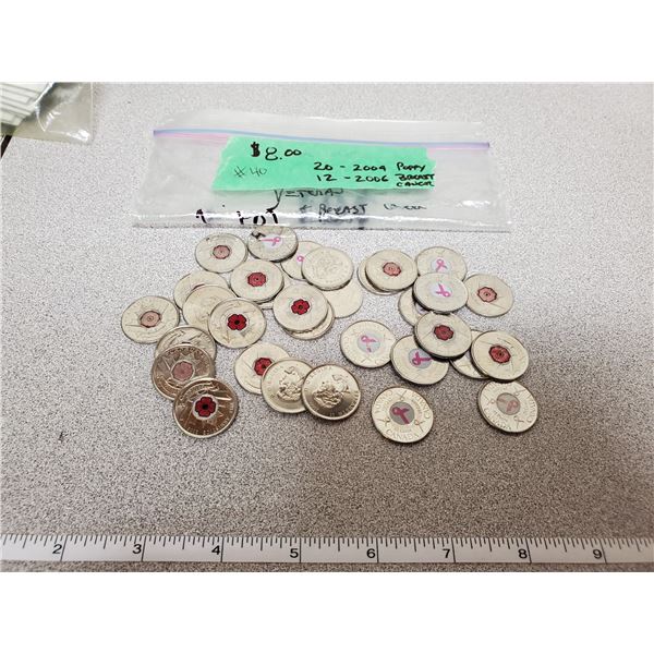 32 X 2004 & 2006 QUARTERS (POPPY & BREAST CANCER)