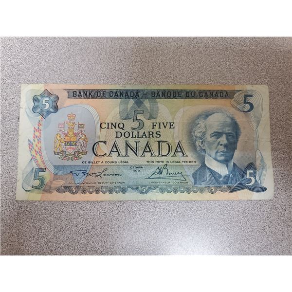 1979 CANADA 5 DOLLAR BILL