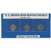 Image 1 : US Indian Head - Buffalo 5cent - 3 Coins