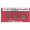 Image 1 : US Indian Head - Buffalo 5cent - 3 Coins