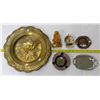 Image 1 : Brass Tray with Assorted Copper & Pewter Pieces
