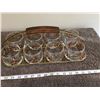 Image 1 : Vintage set of 8 glasses in metal rack.  No chips or cracks.