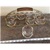 Image 2 : Vintage set of 8 glasses in metal rack.  No chips or cracks.