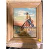 Image 2 : 2 Painted Cowboy Pictures (Framed) "Peterson" Jan 1959