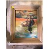 Image 4 : 2 Painted Cowboy Pictures (Framed) "Peterson" Jan 1959