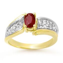 ACA CERTIFIED 1.43ctw RUBY & DIAMOND RING YELLOW GOLD