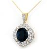 Image 1 : ACA CERTIFIED 6.53ctw SAPPHIRE & DIAMOND PENDANT GOLD