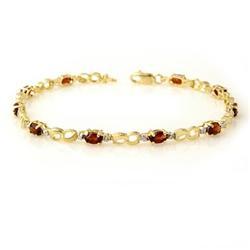 CERTIFIED 2.76ctw GARNET & DIAMOND BRACELET YELLOW GOLD