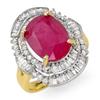 Image 1 : CERTIFIED 5.75ctw RUBY & DIAMOND RING 14KT YELLOW GOLD