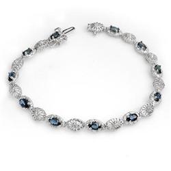 ACA CERTIFIED 4.82ctw SAPPHIRE & DIAMOND BRACELET GOLD