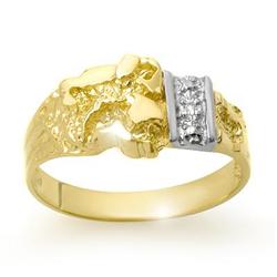 CERTIFIED QUALITY .01ctw DIAMOND MEN'S RING YELLOW GOLD