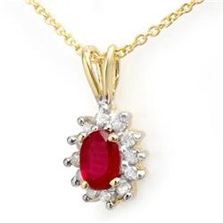 CERTIFIED .51 ctw RUBY & DIAMOND LADIES PENDANT GOLD