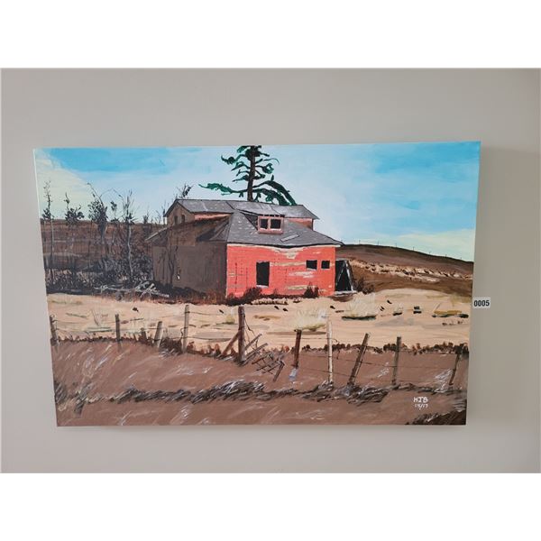 Farm Canvas Painting by HJB 5/17 - 3'W x 2'H
