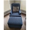 Image 1 : Blue Lounger with ottoman 39"H x 32"W x 56"L