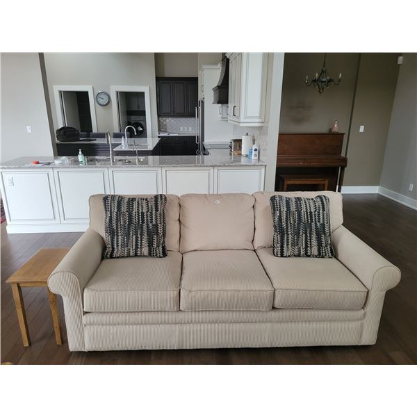 White Ripple Couch with small side table 86"L x 39"W x 37"H