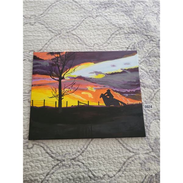 "Barrhead Sunset" Canvas Painting (no signature) 20"W x 16"H