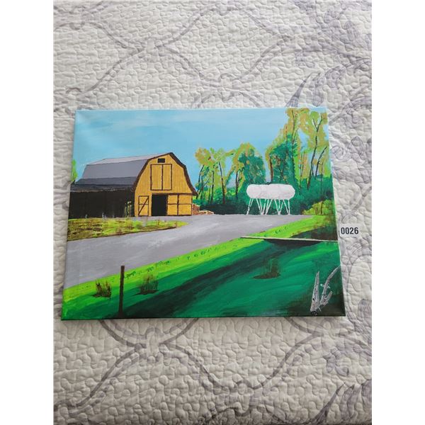 Barn Canvas Painting HJB 20"W x 16"H