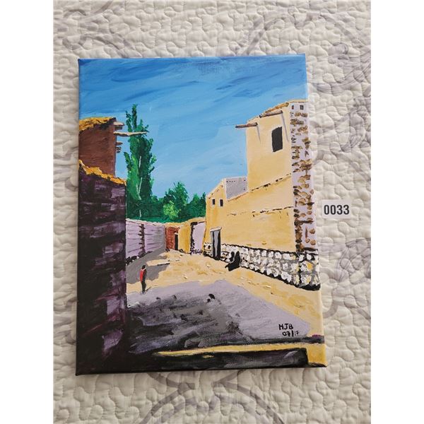 Alley Canvas Painting by HJB 12"W x 16"H