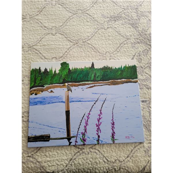 "Bald Eagle" Canvas Painting by HJB 24"W x 18"H