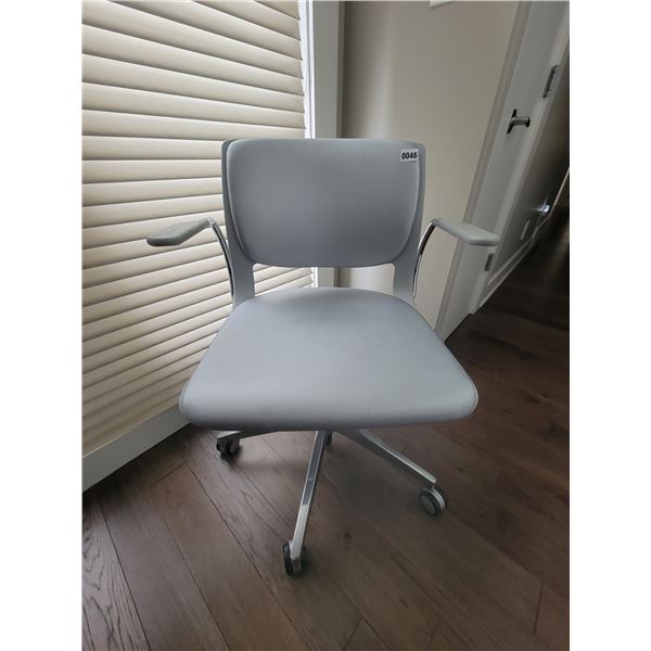 Grey Arm Chair on Wheels