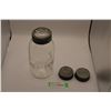 Image 1 : 2 Quart Beaver sealer with original glass lid (small chip under lid) + 2 Antique Ball Canning Lids
