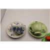 Image 2 : Aynsley + Adderly cup & saucer sets, vintage salt/pepper table set