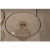 Image 2 : Pressed Glass Maple Leaf Cake Plate + Compote Dish