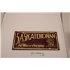 Image 1 : Saskatchewan Wheat Province Tin License Plate