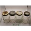Image 1 : (4) Clear Quart Mason Jars (Square + Round Nabob) Ball + Presto Wide Mouth Jars