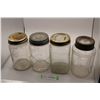 Image 4 : (4) Clear Quart Mason Jars (Square + Round Nabob) Ball + Presto Wide Mouth Jars