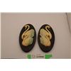 Image 1 : 1965 Miller Studio Inc - Chalkware Wall Hanging Swans 7"