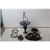 Image 1 : Silver Plated Items (one pewter candle holder) Vase, Cream+Sugar, Serving tray