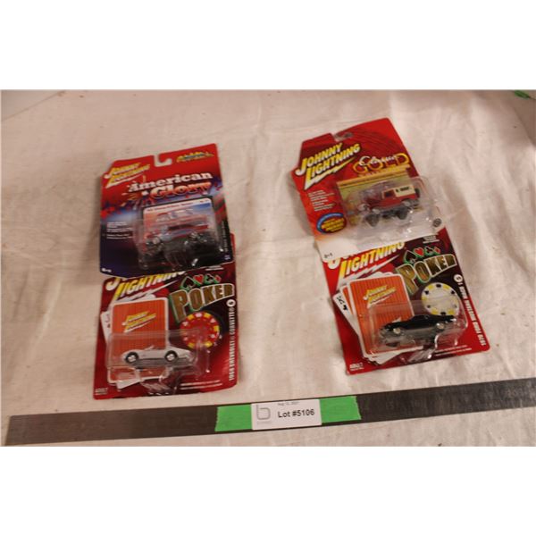 (2X THE MONEY) Johnny Lightning Cars (4 Cars)