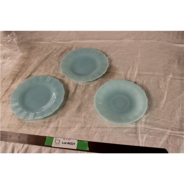 (3X THE MONEY) Turquoise Pyrex Plates