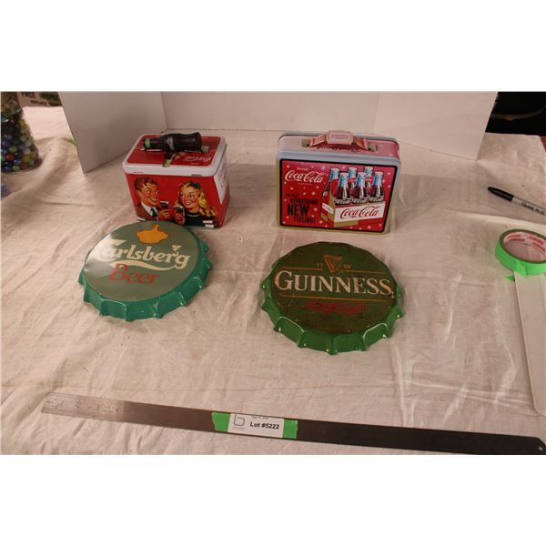 (2X THE MONEY) Coca Cola Items and Guinness Signs Advertising