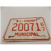 Image 2 : 1967, 1968 BC Exempt Municipal Plates