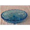 Image 2 : Large Blue Glass Candy Dish Footed